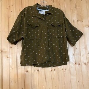 REI Olive Green Button-Up Shirt